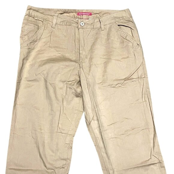 Woman Within NWOT Stretch Cotton Chino Straight Leg Pant Sz 14 Wide Beige Plus - Picture 8 of 8